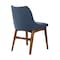 Armen Living Azalea Blue Fabric and Walnut Wood Dining Side Chairs, PK2 LCAZSIWABLU - alternate 4